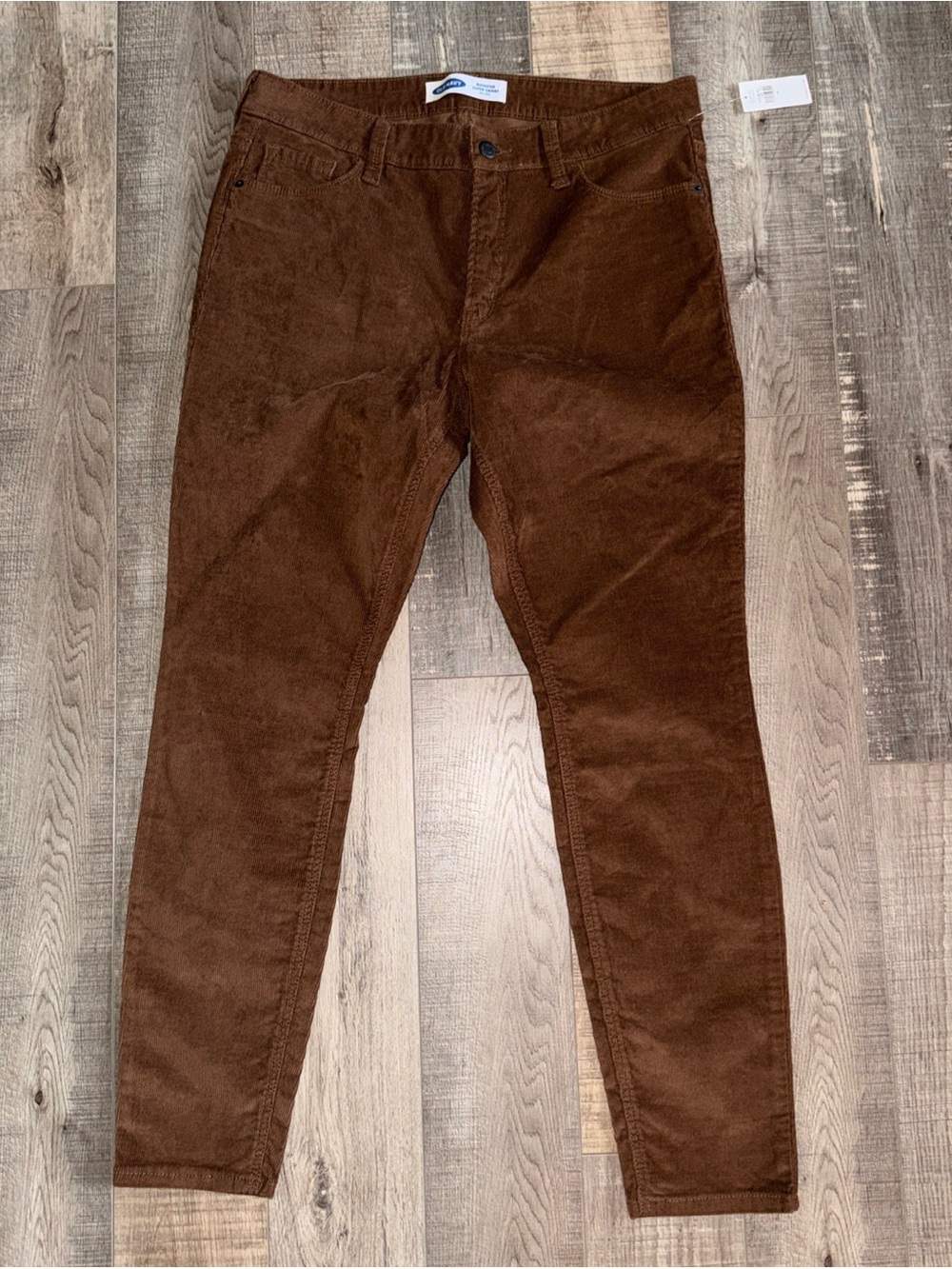 Old navy women’s rockstar super skinny brown Corduroy Pants size 12 NEW